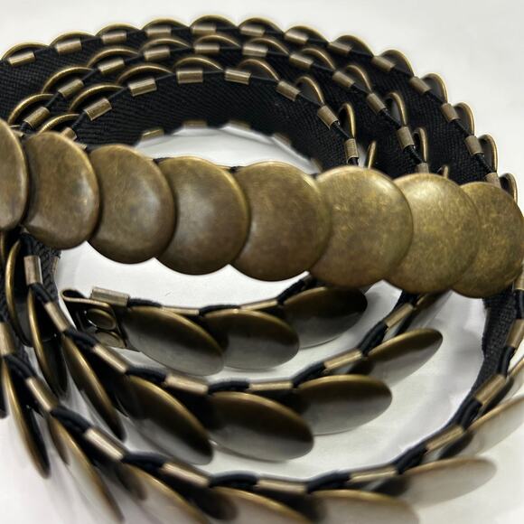 Vintage? Metal Coin Belt Elastic Stretch - Picture 2 of 8